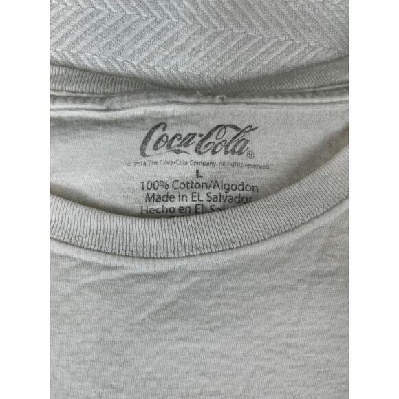 Womens Large Long Sleeve Crop Top Coke Cola Excellent Condition White a2/45 - Picture 5 of 7